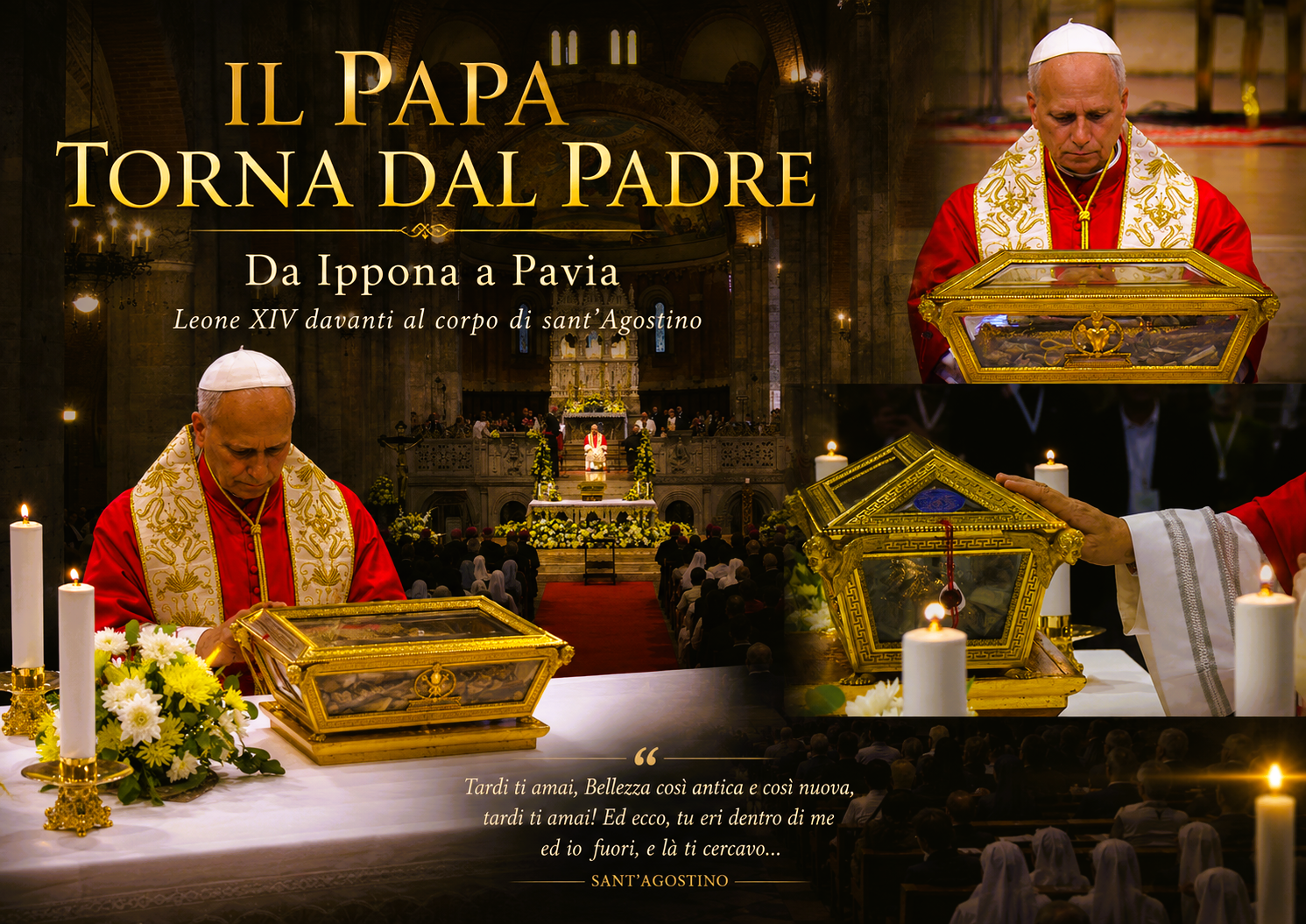 LEONE XIV DAVANTI AL CORPO DI SANT’AGOSTINO