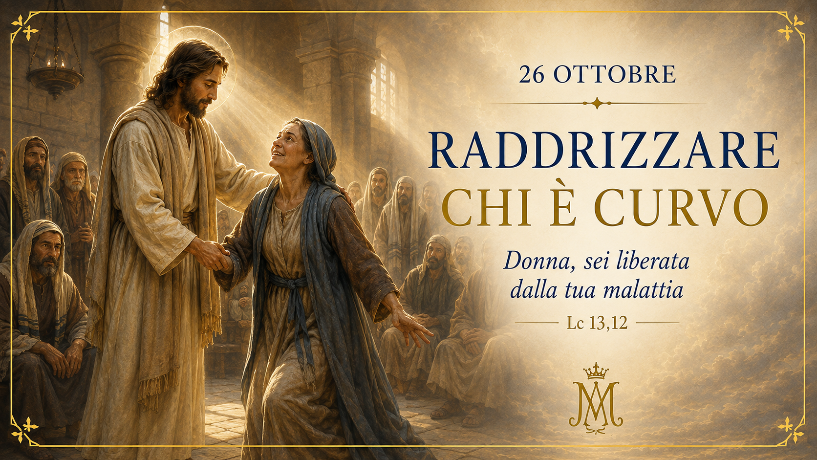Gesù rialza la donna curva nella sinagoga, meditazione del 26 ottobre